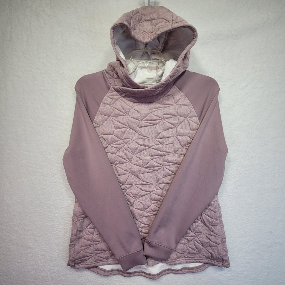 Levelwear Verve Hoodie Women M Gray Pullover Bailey Textured Jacquard Knit